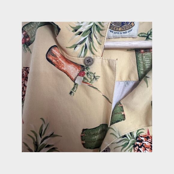 Pussers West Indies Hawaiian Men's Button Up Camp Shirt Tropical Size XL Silk - Picture 7 of 8